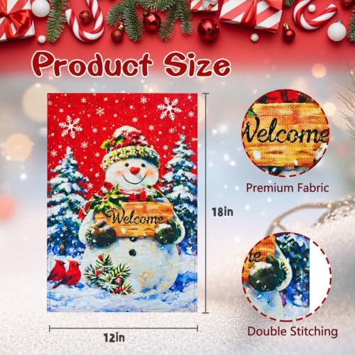 12×18 Christmas Snowman Garden Flag - Image 4