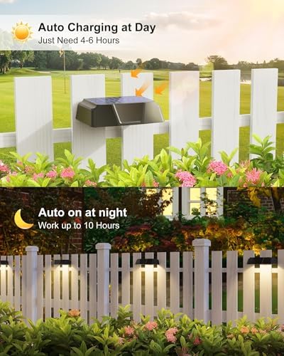 Brightown 5 Pack Solar Fence Lights Outdoor, 10 Colors, Waterproof - Image 3