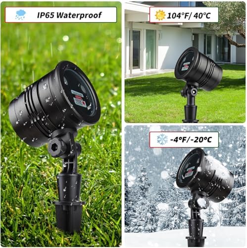 Laser Christmas Projector Lights Outdoor: Waterproof Outdoor Christmas Decorations Laser Light, Projection Christmas Lights for Outside with 5 Patterns, Xmas Spotlight for Yard Garden Holiday Party - Image 4