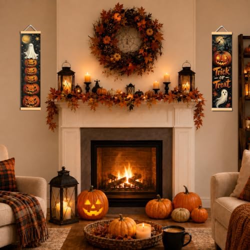 Trick or Treat Halloween Door Banner Set of 2, Ghost Porch Decor for Home - Image 5