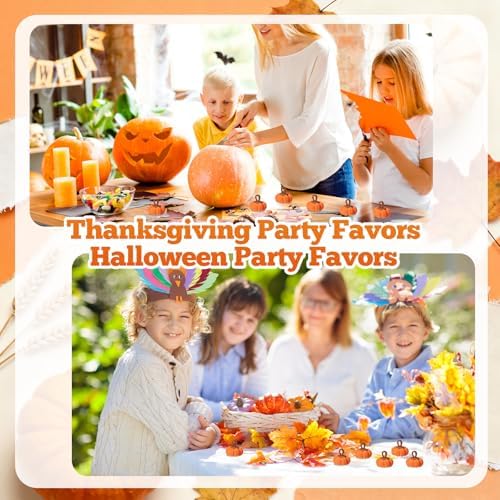 Remagr 12 Pcs Knit Pumpkins Fall Decor 2 Inch Thanksgiving,Orange - Image 6