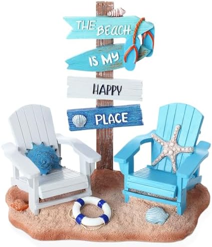 Wonderjune Beach House Decor Resin Sign Figurine for Mantle,Coastal by Wonderjune