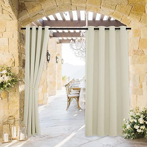RYB HOME Outdoor Curtains for Patio Deck,Waterproof & Block Sunlight by RYBHOME