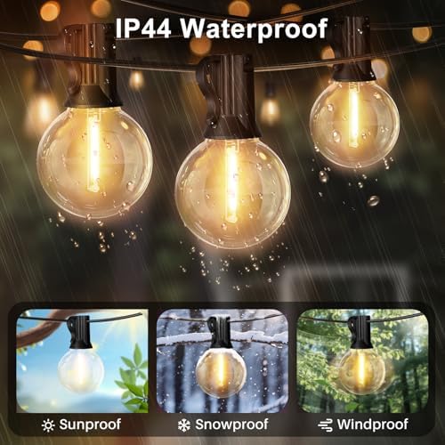 LAMPHOME LED Outdoor String Light, 26Feet Patio Lights with 12+1Edison Shatterproof Bulbs(1Spare), UL Waterproof Outside Lights connectable Dimmable for Backyard Porch Decor,Warm White - Image 3