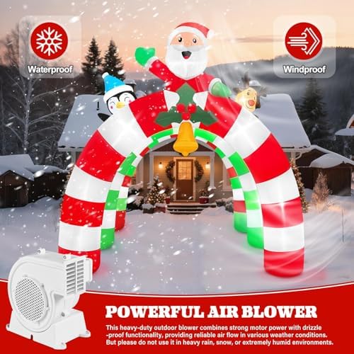 12FT Christmas Inflatable Archway, Kalolary Santa Elk Inflatable Tunnel - Image 5
