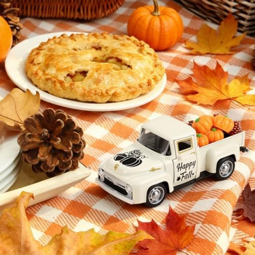 Fall Thanksgiving Pumpkin Truck Mini Metal Truck for Fall Tiered Tray Decor - Image 5