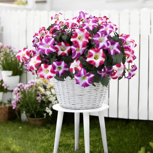 Artificial Petunias Flowers, 4 Bundles UV Resistant Faux Plants Outdoor - Image 5