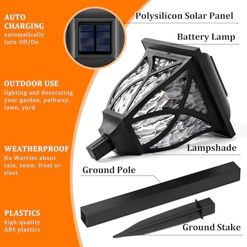 GIGALUMI Solar Lights Outdoor Waterproof, LED Solar Garden Lights - Image 5