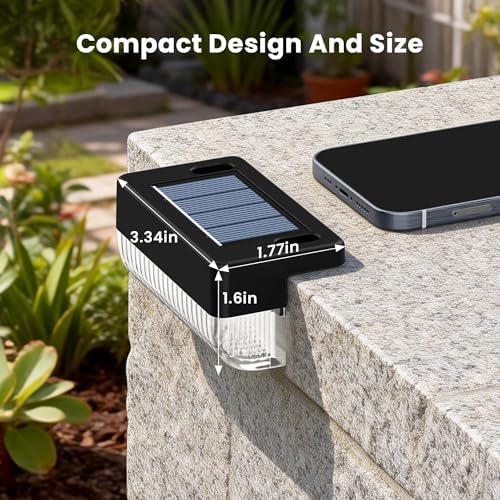 Solar Deck Lights Outdoor, Solar Step Lights Waterproof, 12 Pack Warm White - Image 4