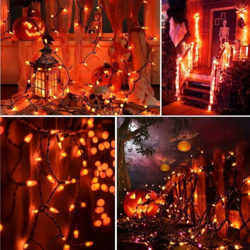 8.5 ft 150 Icicle Lights Orange String Lights Halloween Decorations Plug in - Image 6