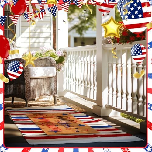 Duraaamo 2 Pcs Veterans Day Welcome Doormat Outdoor, Non-Slip - Image 5