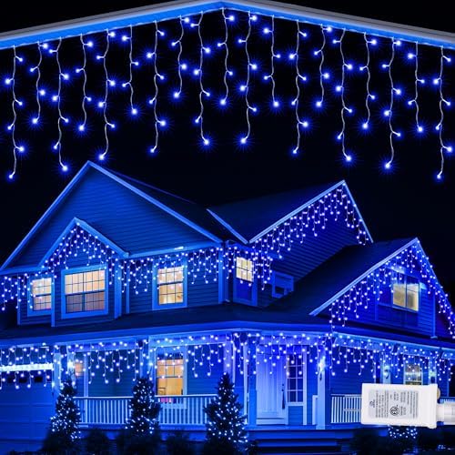 Lomotech Christmas Icicle Lights - 65Ft Christmas Lights,Blue by Lomotech