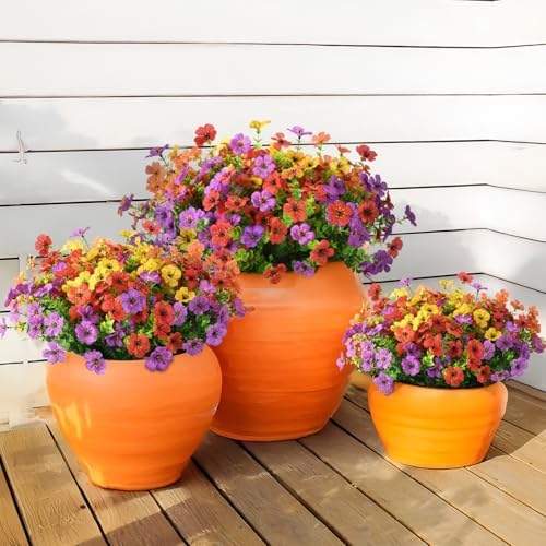 INQCMY Artificial Flowers for Outdoor Faux Plants Fake Flowers Spring Decor - Image 4