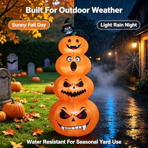 8 FT Halloween Inflatable Decorations Outdoor with Pumpkin and Black Cat - Image 5