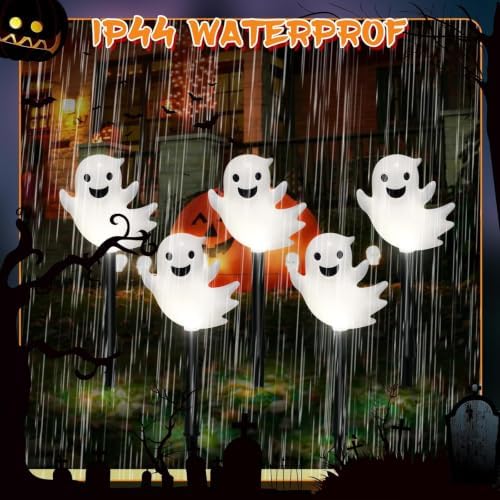 20 Pack Solar Halloween Ghost Pathway Lights, 3D Solar Lights - Image 5