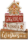 Moucuny 4 Pcs Gingerbread Christmas Decoration Wooden Tabletop Decor by Moucuny