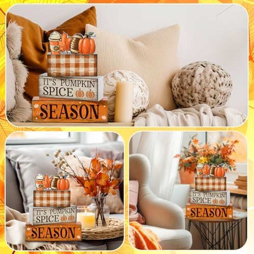Lineshading 4 Pcs Fall Football Table Decor, Pumpkin Spice Coffee Bar Sign - Image 5