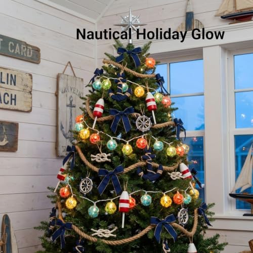 Brillarlights Nautical Fishing Float String Lights, Coastal Themed Buoy Lights Set of 10 Multicolor String Lights for Christmas Trees Decor and Tiki Patio Decorations - Image 3