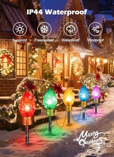 Strawberry Jumbo C9 Christmas Pathway Lights Outdoor - 4 Pack Total 34FT - Image 5