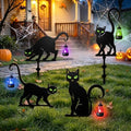 Halloween Black Cat Garden Stakes, 4-Pack Solar Lighted Yard Signs by Unknown
