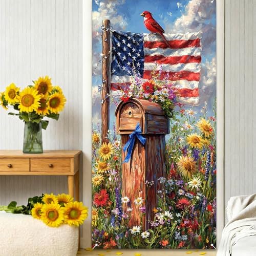 Patriotic Welcome Door Cover, 70.86" X 35.43" Door Banner - Image 6