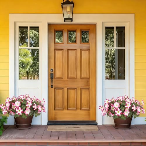 Artificial Flowers for Outdoors, Faux Petunias Spring Summer Decoration, Fake Flowers Plants UV Resistant Look Real Silk Flowers for Outside Planter Front Door Porch Patio Yard (6, Pink-White) - Image 3
