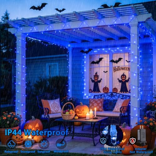 JMEXSUSS168ft 600 Blue LED Christmas Lights Outdoor Waterproof with Remote - Image 2
