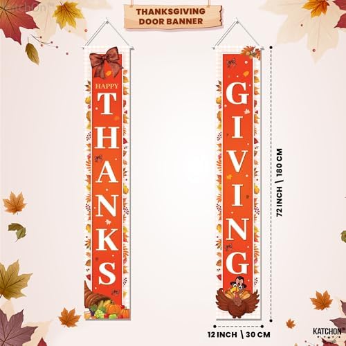 KatchOn Happy Thanksgiving Banner Outdoor 72x12 Inch - Image 2