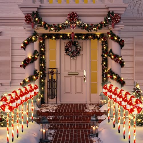 Ganeen 27.6“ Lollipop Christmas Pathway Lights Outdoor,Red - Image 6