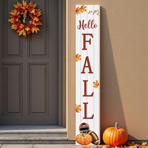 Fall Porch Decor Outdoor Autumn Thanksgiving Wooden Porch Sign 46.8 Inch by YUNKKIN