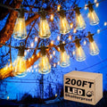 Zuske Outdoor String Lights, 200FT Patio Lights with 100 Shatterproof ST38 Globe Bulbs(4 Spare), Waterproof Connectable Dimmable LED Hanging String Lights for Outside Backyard Porch Balcony(100FT x 2) by Zuske
