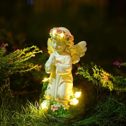 Pohabery Angel Garden Decor Statue Solar Angel Decorations for Yard Outdoor Decorations for Patio Gift for Mom - Image 3