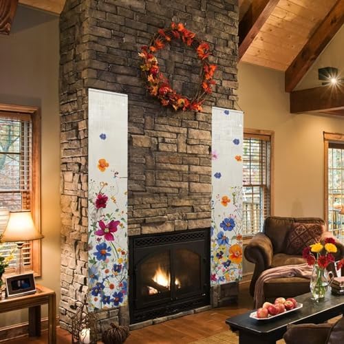 doginthehole Spring/Summer Porch Banner Aesthetic Colorful Wildflowers Hanging Porch Flag Front Door Signs for Yard Indoor Outdoor Holiday Party Decoration - Image 5
