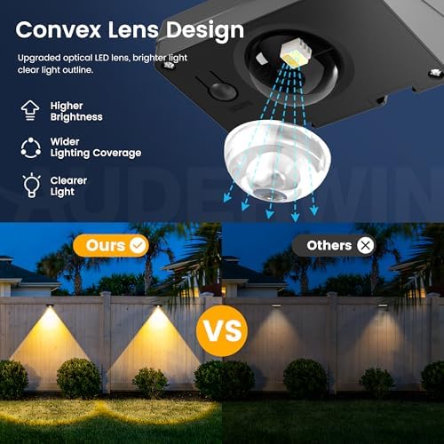 Solar Fence Lights Outdoor Waterproof, Fence Lights Solar Powered 12 Pack - Image 4