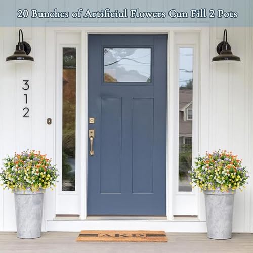 NETAP Outdoor Artificial Flowers UV Resistant, 20 Bundles Fake Realistic Floral Greenery Plants for Outside Porch, Window Boxes, Garden, Yard, Inside Home Table Decor, MixColorA - Image 3