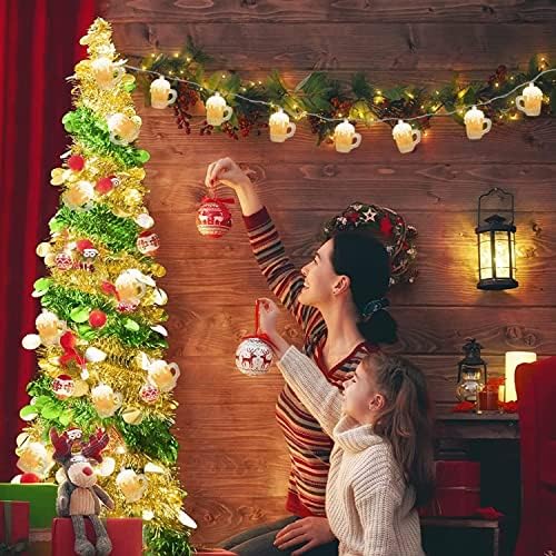 Oviejo 3D Beer Mug String Lights, Celebration St Patrick's Day Decor, 8.5 Ft Party Cup Light with 10 Beer Cups, Connectable Beer Fairy Summer Patio Lights for Bar Birthday Bedroom Summer Club - Image 7