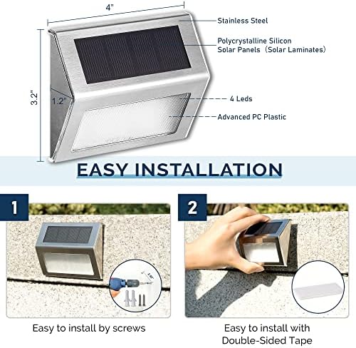 SOLPEX Solar Step Lights, 16 Pack, Waterproof 4 LEDs, Cold White - Image 6