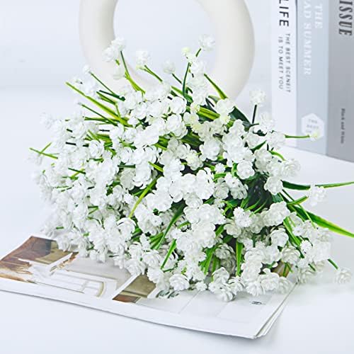 Ouddy Decor 24 Bundles Artificial Flowers for Outdoors Decorations, White - Image 3