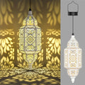 Twinkya Hanging Solar Lights Outdoor Garden Decorative Solar Lantern Waterproof Metal Moroccan Outdoor Decorations for Patio Pathway Yard Porch Backyard Garden Decor (White, 1 Pack) by twinkya
