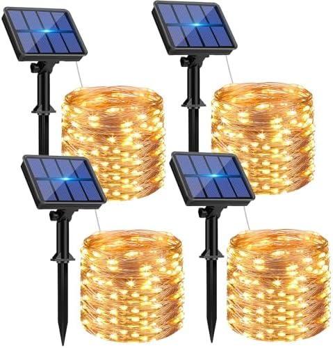 btfarm 4 Pack Solar String Lights Outdoor, Total 132FT 320LED Fairy Lights by btfarmdecorativelighting