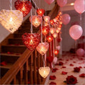 Red Pink and White Heart Shape String Lights, 8.5Ft Valentine's Day Decorations Lights with 10 LED Heart Light Bulbs, Hanging Window Fairy Lights for Indooe Outdoor Wedding Anniversary Valentine Decor by Kivonfa