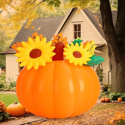Leyndo 5 ft Tall Sunflower Pumpkin Fall Inflatables Outdoor Decorations - Image 5