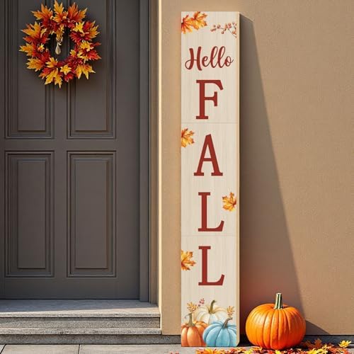Fall Porch Decor Outdoor Autumn Thanksgiving Wooden Porch Sign 46.8 Inch by YUNKKIN