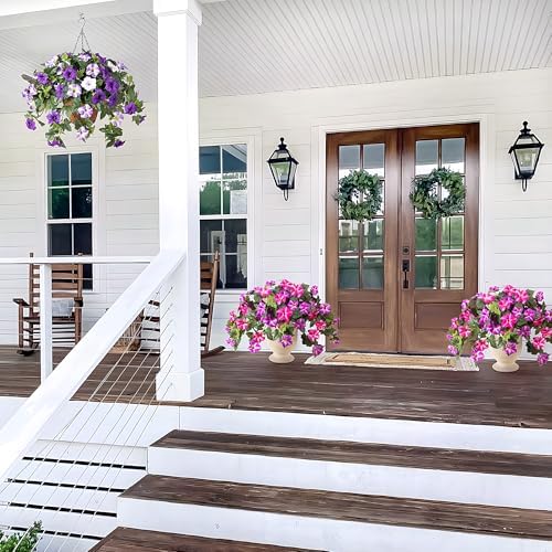 Ammyoo Artificial Fake Flowers Petunia Plants for Outdoor Decoration - Image 6