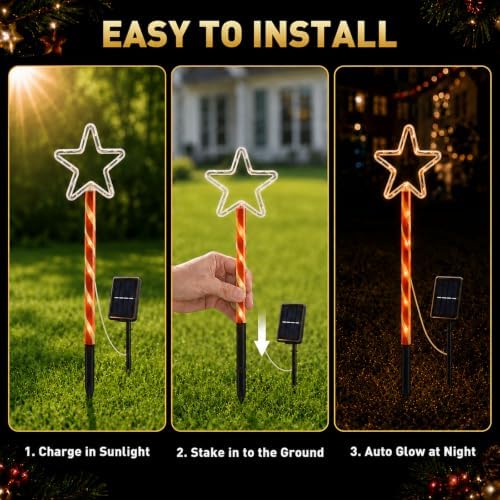 Solar Christmas Lights Outdoor, Yard Decor for Garden, Lawn and Pathway - Image 7