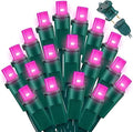 LAMPHOME 100 LED Pink Valentine Lights, 21.6ft Valentine Room Lights Green Wire, connectable Plug in Pink Christmas String Light Indoor Outdoor for Bedroom Valentines Day Party Galentine's Day Deco by ULL