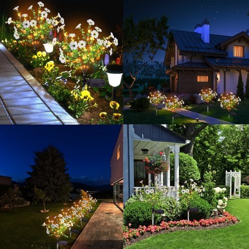 Glooglitter 2 Pack Milky Solar Flower Stake Light Outdoor Garden, Violet - Image 7