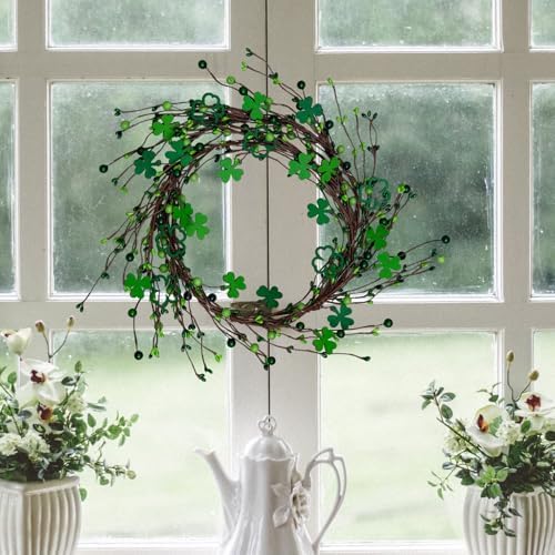1 Pcs St Patricks Day Garland 5ft, Shamrock Garland, St Patrick's Day with Green Light, St. Patrick's Day Decorations Saint Patricks Irish Decor for Table Mantle Indoor Home - Image 6