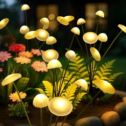 Solar Garden Lights, 4pack Swaying Mushroom Lights by Suncket
