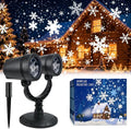 Christmas Double Head Snowflake Projector Lights,Indoor Outdoor LED Dynamic Snowflake Lights IP65 Waterproof, for Christmas Decoration, Holiday, Wedding, Yard Decor by Unknown